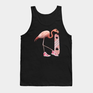 Flamingo and Pink shoes sneakers and skateboard Tank Top